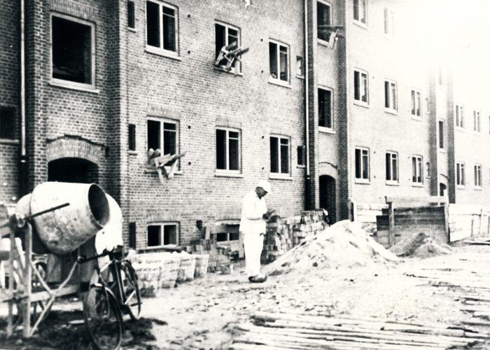 Arbejdernes Boligselskab for Hørsholm og Karlebos nybyggeri på Ellevej ca. 1950